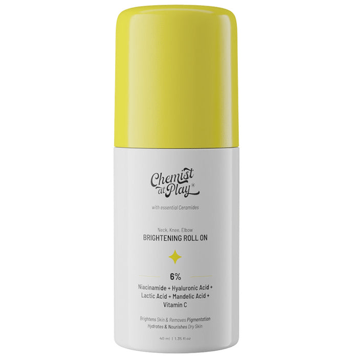 Chemist At Play Vitamin C Neck Knee Elbow Brightening Roll On | Skin Whitening for Men & Women - Classic Derma