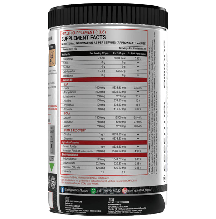 Strong Nation EAA Essential Aminos Hydration & Pump Powder Thick Orange