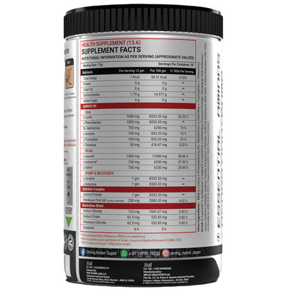 Strong Nation EAA Essential Aminos Hydration & Pump Powder Thick Orange