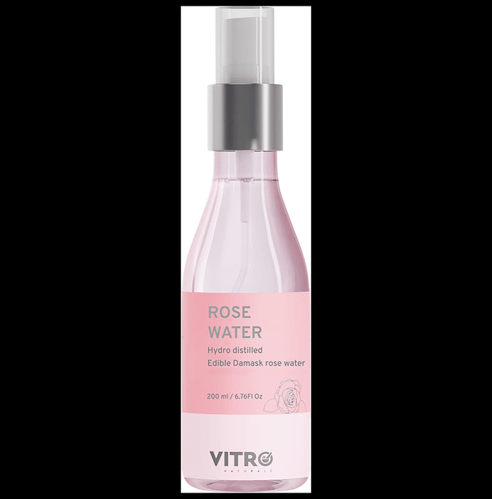 Vitro Naturals Edible Rose Water Spray Premium Gulab Jal for Face Toner, Skin Toner, Makeup Remover - Classic Derma