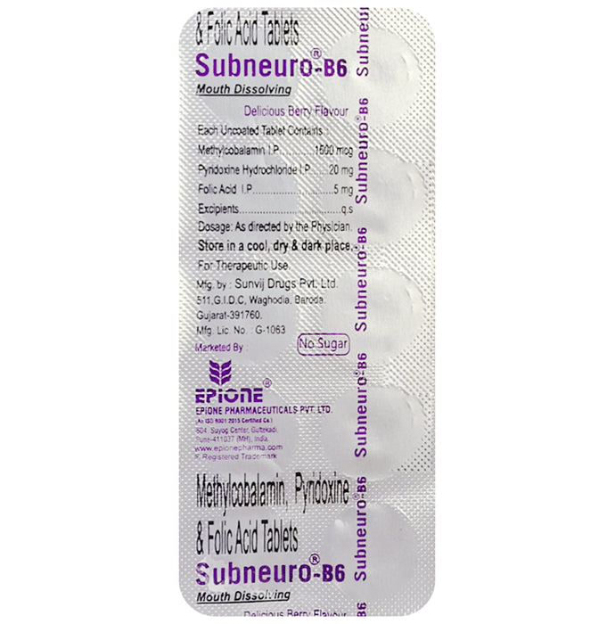Subneuro-B6 Tablet No Sugar Delicious Berry - Classic Derma