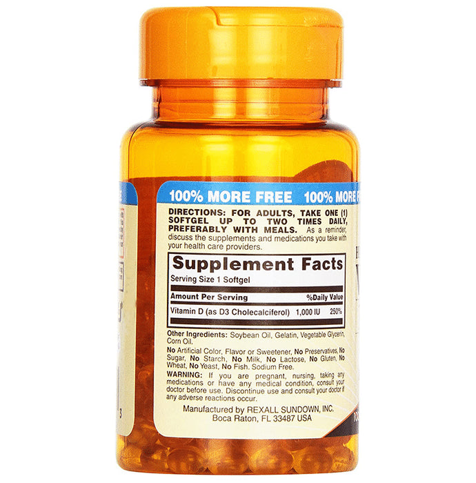 Sundown Naturals High Potency Vitamin D3 1000IU Softgel