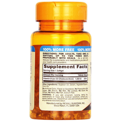 Sundown Naturals High Potency Vitamin D3 1000IU Softgel