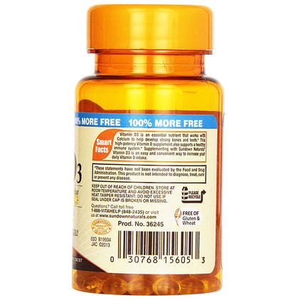 Sundown Naturals High Potency Vitamin D3 1000IU Softgel