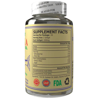 Sunline Alaska Deep Sea Fish Oil with Omega 3 | Softgel for Heart, Brain, Growth & Development