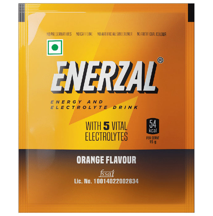 Enerzal Enerzal Energy & Electrolyte Drink with 5 Vital Electrolytes | For Stomach Care | Flavour Powder Orange - Classic Derma