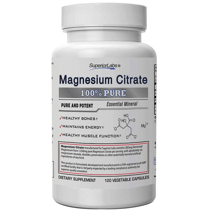 Superior Labs 100% Pure Magnesium Citrate Vegetable Capsule - Classic Derma
