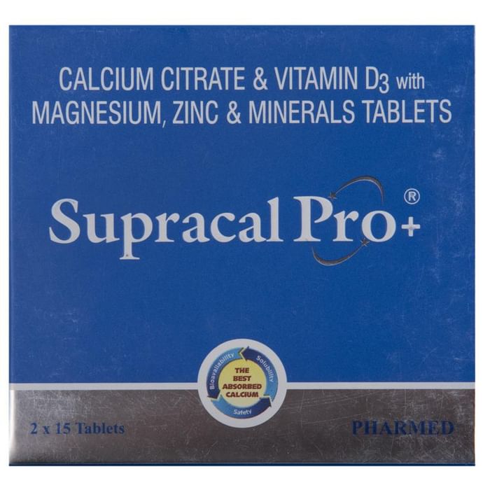 Supracal Pro+ Tablet with Calcium, Vitamin D3, Magnesium, Zinc & Minerals Tablet