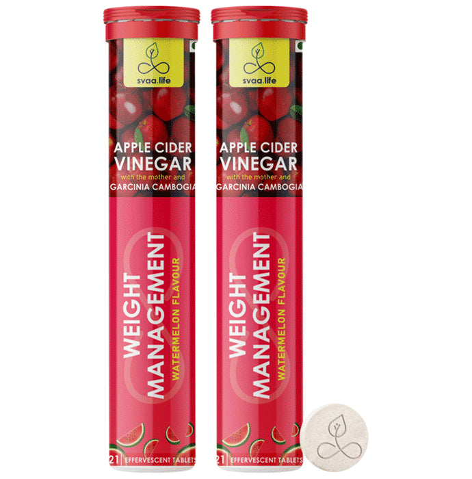 Svaa.Life Apple Cider Vinegar with Garcinia Cambogia Effervescent Tablet (21 Each) Watermelon - Classic Derma