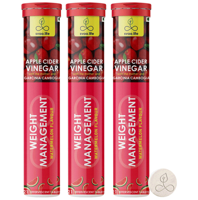 Svaa.Life Apple Cider Vinegar with Garcinia Cambogia Effervescent Tablet (21 Each) Watermelon - Classic Derma
