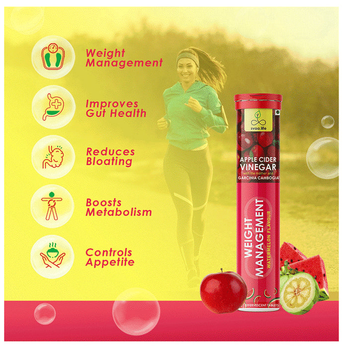 Svaa.Life Apple Cider Vinegar with Garcinia Cambogia Effervescent Tablet (21 Each) Watermelon