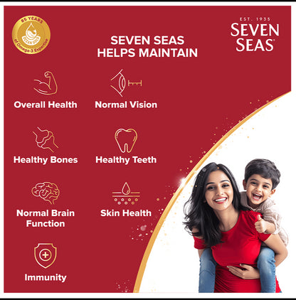 Seven Seas Seven Seas Original Cod-Liver Oil Capsule | For Brain, Bones, Eyes & Immunity | Source of Vitamins A, D, EPA & DHA | Nutrition Formula