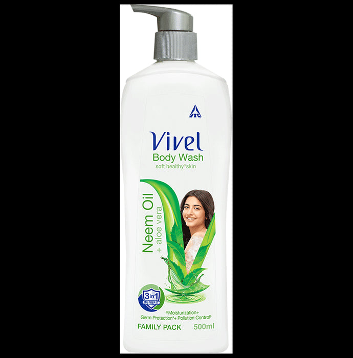Vivel Neem Oil + Aloe Vera Family Pack Body Wash - Classic Derma