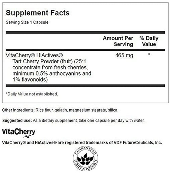 Swanson Hi Actives Tart Cherry 465mg Capsule