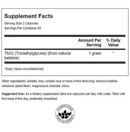 Swanson TMG Trimethylglycine 500mg Capsule