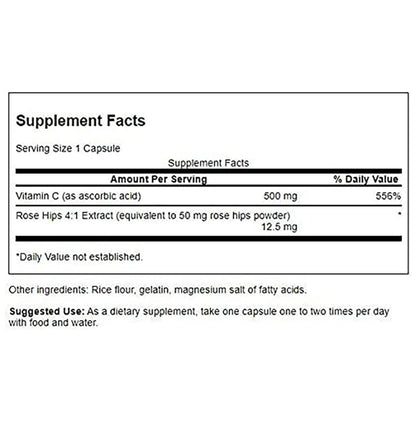Swanson Vitamin C With Rose Hips 500mg Capsule
