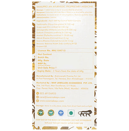 Swarnakayu ImmuPro Immunity Booster Swarna Bhasma & Yashtimadhu