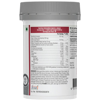Swisse Beauty Biotin+ with Nicotinamide, Rose Hips & Vitamin C | For Hair, Skin, Nails and Collagen Formation | Tablet