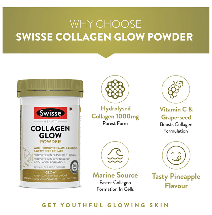 Swisse Beauty Collagen Glow | Powder with Grape Seed Extract for Skin Health