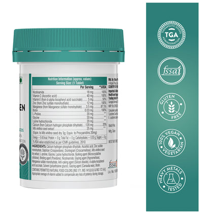 Swisse Beauty Vegan Collagen Builder | With Biotin & Vitamin C for Skin & Antioxidant Benefits | Tablet