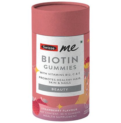 Swisse Me Biotin Gummies with Vitamin B12, C & E, Promotes Healthy Hair, Skin & Nails - Classic Derma