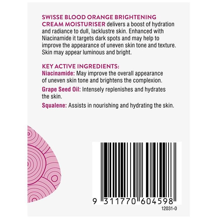 Swisse Skincare Blood Orange Brightening Cream Moisturiser