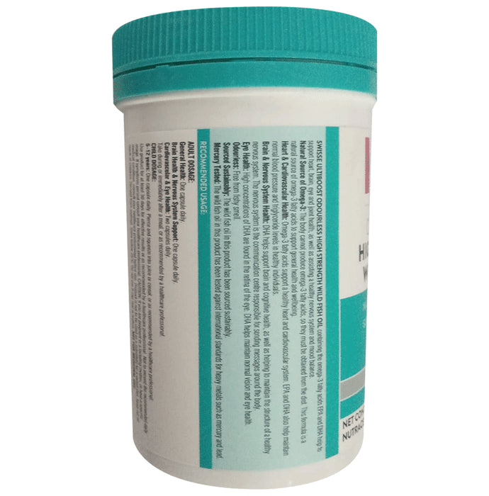 Swisse Ultiboost Odourless High Strength Wild Fish Oil Capsule with 1500mg Omega 3 | For Heart, Brain, Eye & Joint Health