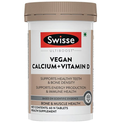 Swisse Ultiboost Vegan Calcium + Vitamin D | Tablet for Healthy Bones & Muscles - Classic Derma