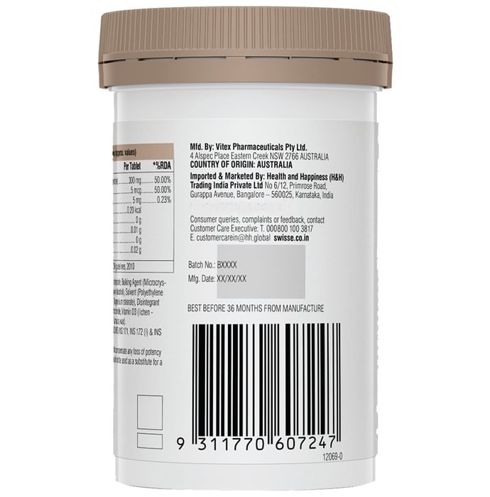 Swisse Ultiboost Vegan Calcium + Vitamin D | Tablet for Healthy Bones & Muscles