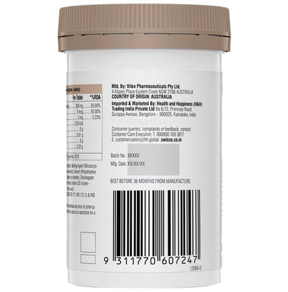 Swisse Ultiboost Vegan Calcium + Vitamin D | Tablet for Healthy Bones & Muscles