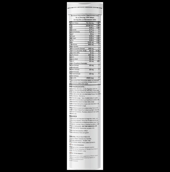 SWISSLIFE FOREVER Glutathione & Vitamin C Effervescent Tablets (15 Each) Mixberry No Sugar