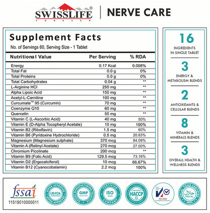 SWISSLIFE FOREVER Nerve Care Veg Tablets (60 Each)