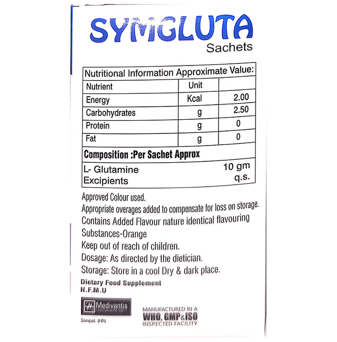 Symgluta L-Glutamine Sachet (15gm Each)
