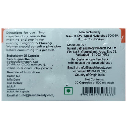 Taashi Unique Inner-Globeauty Capsule with Seabuckthorn Oil
