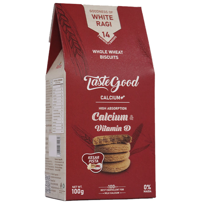 Taste Good Calcium & Vitamin D Whole Wheat Biscuit (100gm Each) - Classic Derma