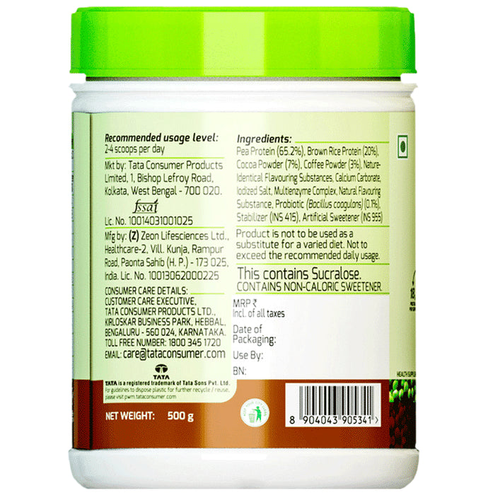 Tata Go Fit Plant Protein for Women, Gut-Friendly Probiotics Cafe Mocha