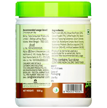 Tata Go Fit Plant Protein for Women, Gut-Friendly Probiotics Cafe Mocha