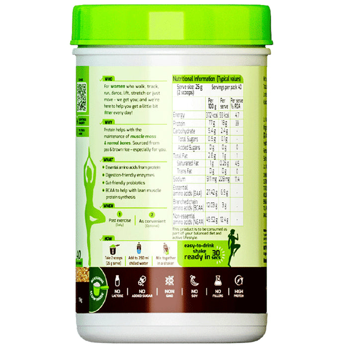 Tata Go Fit Plant Protein for Women, Gut-Friendly Probiotics Rich Chocolate