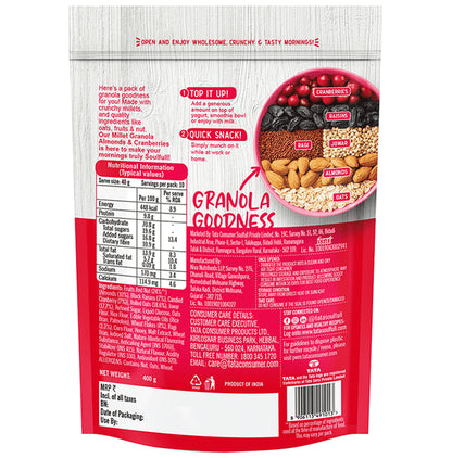 Tata Soulfull Delicious Millet Granola Almonds and Cranberries
