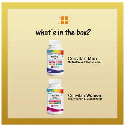 Men & Women Multivitamin Combo of HealthVit Cenvitan Men 60 Tablet and HealthVit Cenvitan Women 60 Tablet