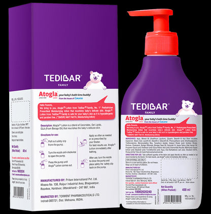 Tedibar Tedibar Atogla Baby Moisturizing Lotion with Ceramides & Oat Lipids | Derma Care | Paraben-Free | Dermatologically Tested
