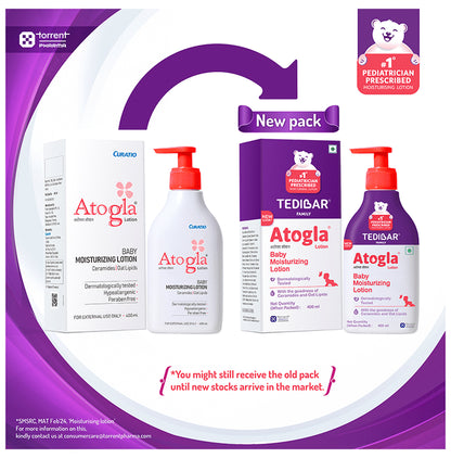 Tedibar Tedibar Atogla Baby Moisturizing Lotion with Ceramides & Oat Lipids | Derma Care | Paraben-Free | Dermatologically Tested