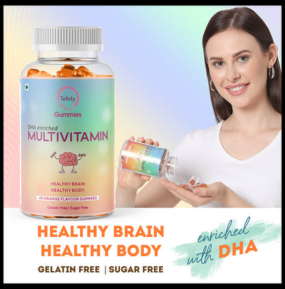 Tefety DHA Enriched Multivitamin Gummies Orange