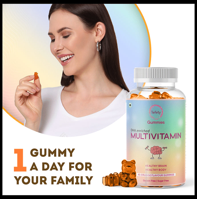Tefety DHA Enriched Multivitamin Gummies Orange