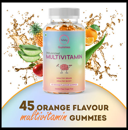 Tefety DHA Enriched Multivitamin Gummies Orange