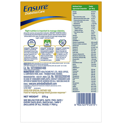 Ensure Diabetes Care Specialized Nutrition Drink Chocolate