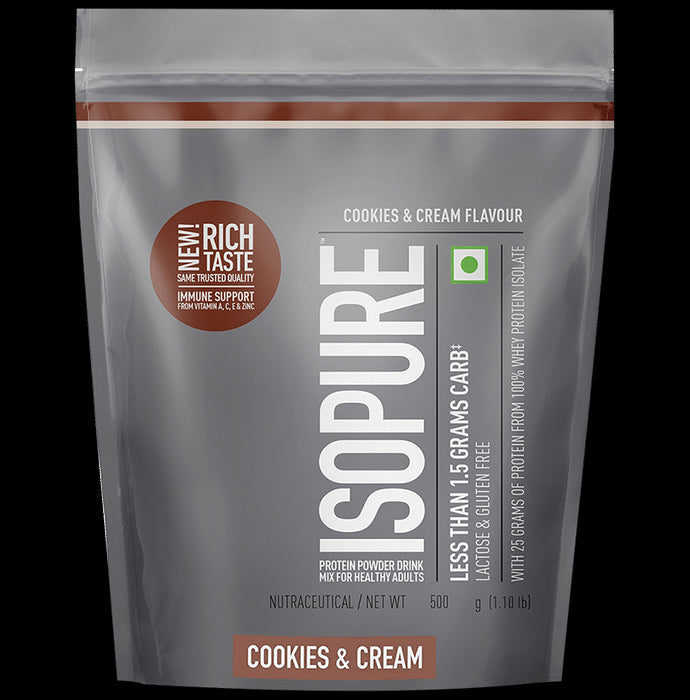 Isopure Whey Protein Isolate | Powder for Skin, Nails & Immunity | Flavour Cookies & Cream - Classic Derma