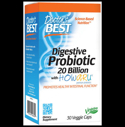 Doctor's Best Digestive Probiotic 20 Billion with Howaru Veggie Caps - Classic Derma
