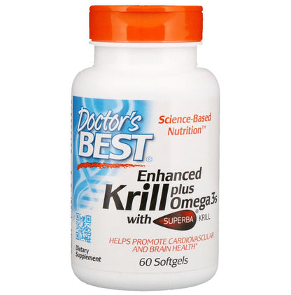 Doctor's Best Enhanced Krill Plus Omega 3s Softgels | For Heart & Brain Health - Classic Derma