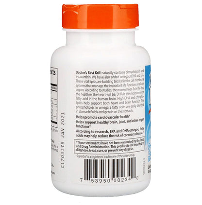 Doctor's Best Enhanced Krill Plus Omega 3s Softgels | For Heart & Brain Health